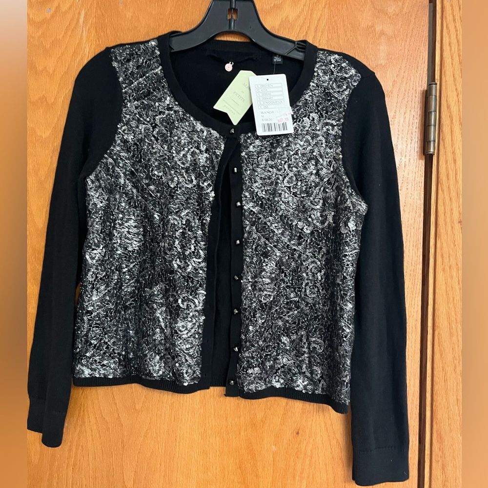 NWT Anthropologie Knitted & Knotted sequined cardigan Small